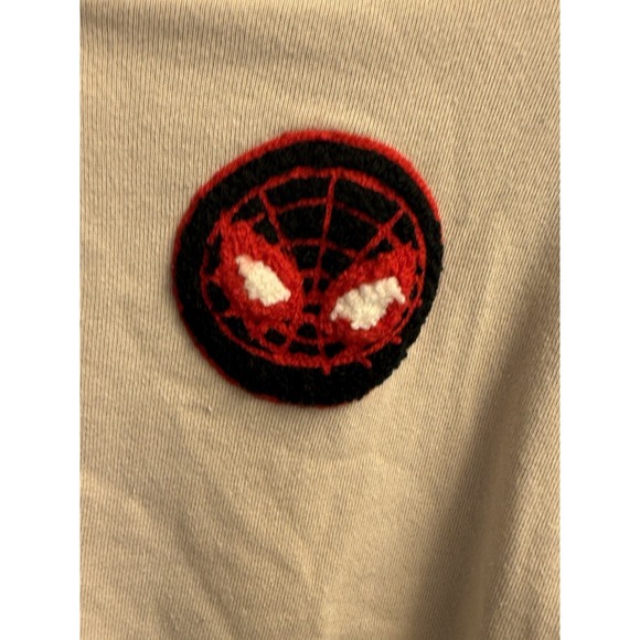 Marvel Boys Black/beige Varsity Style Snap Front Spiderman Jacket Coat‎ Large - Picture 2 of 5